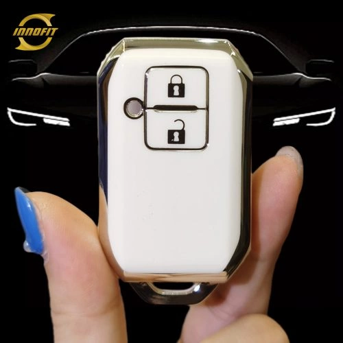 SUB2T1-White-Silver Plating- Car Key Cover For Suzuki