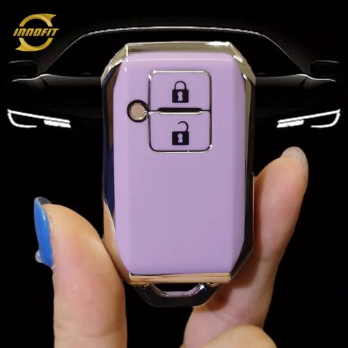 SUB2T1-Purple-Silver Plating- Car Key Cover For Suzuki