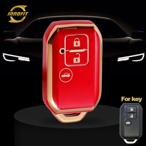 SUB3T1-Red-Gold Plating- Car Key Cover For Suzuki