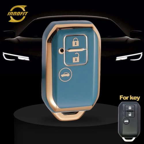 SUB3T1-Granny Grey-Gold Plating- Car Key Cover For Suzuki