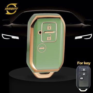 SUB3T1-Green-Gold Plating- Car Key Cover For Suzuki