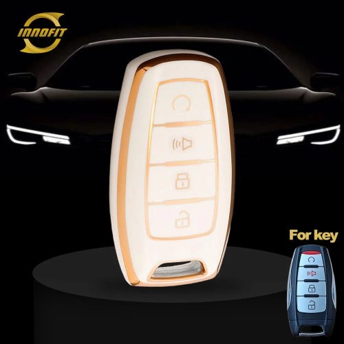 GRA3T1-White-Gold Plating- Car Key Cover For Great Wall Motor