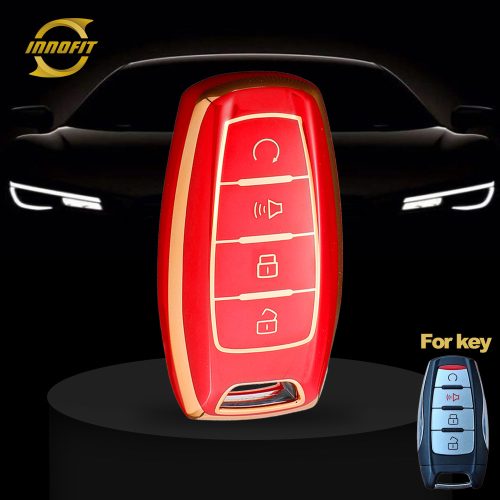 GRA3T1-Kırmızı-Altın Kaplama- Great Wall Motor için Araba Anahtar Kapağı