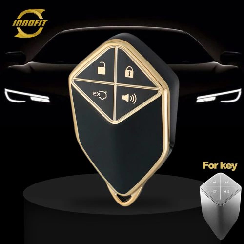 CHE1T1-Negro-Dorado- Funda Llave Coche Para CHANGAN