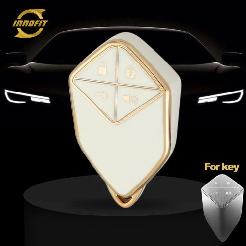 CHE1T1-White-Gold Plating- Car Key Cover For CHANGAN