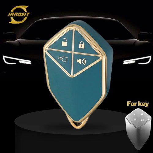 CHE1T1-Granny Grey-Placcatura oro-Copertura della chiave dell'auto per CHANGAN