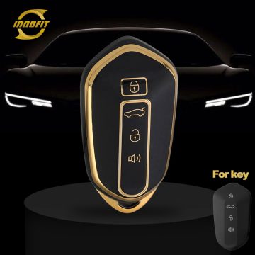 GEH1T1-Black-Gold Plating- Car Key Cover For Geely Auto