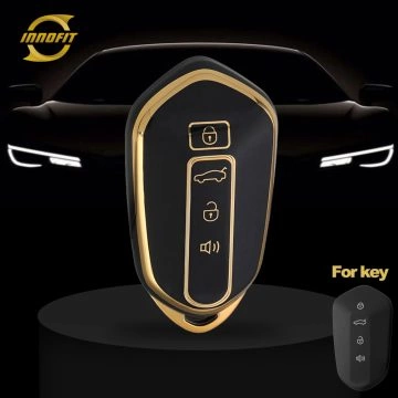 GEH1T1-Black-Gold Plating- Car Key Cover For Geely Auto