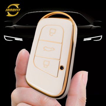 CRB1T1-White-Gold Plating- Car Key Cover For Chery