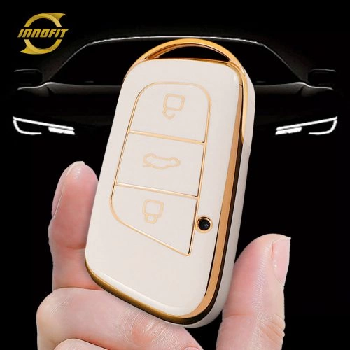CRB1T1-White-Gold Plating- Car Key Cover For Chery