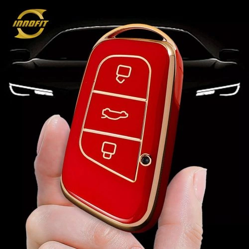 CRB1T1-Red-Gold Plating- Car Key Cover For Chery