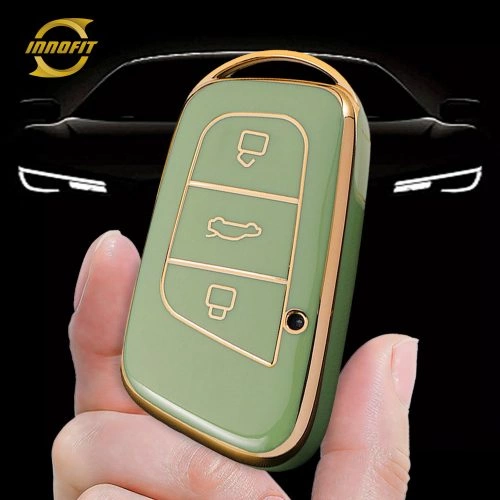 CRB1T1-Green-Gold Plating- Car Key Cover For Chery