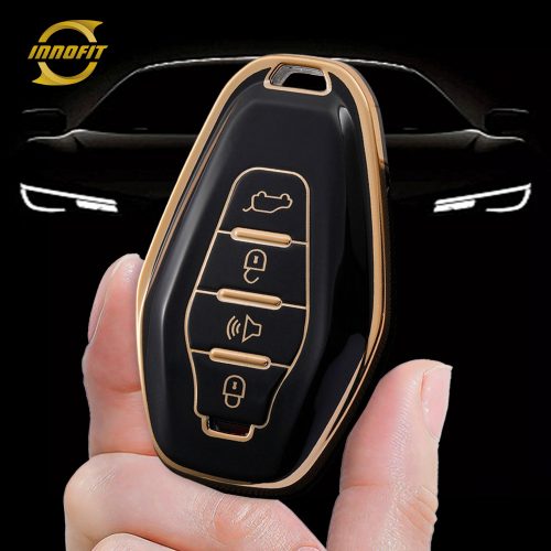CRE1T1-Black-Gold Plating- Car Key Cover For Chery
