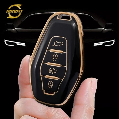 CRE1T1-Black-Gold Plating- Car Key Cover For Chery
