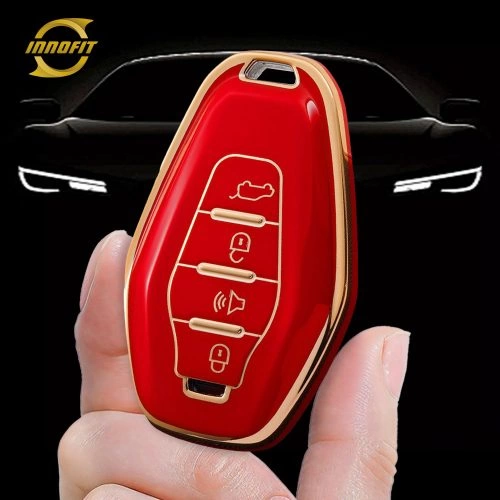 CRE1T1-Red-Gold Plating- Car Key Cover For Chery