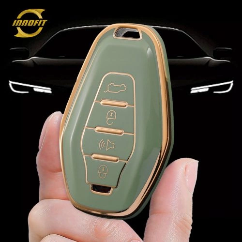CRE1T1-Green-Gold Plating- Car Key Cover For Chery