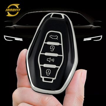 CRE1T1-Black-Silver Plating- Car Key Cover For Chery