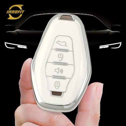 CRE1T1-White-Silver Plating- Car Key Cover For Chery