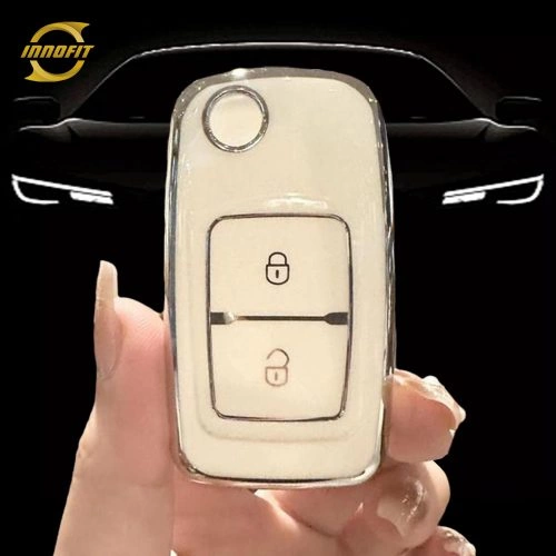 CRF1T1-White-Silver Plating- Car Key Cover For Chery