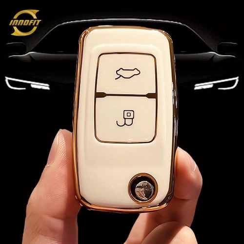 CRF2T1-White-Gold Plating- Car Key Cover For Chery