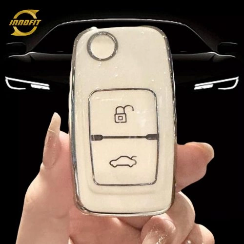 CRF2T1-White-Silver Plating- Car Key Cover For Chery