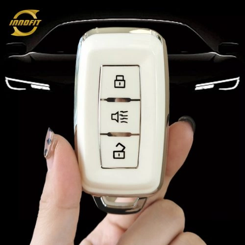 CRH1T1-White-Silver Plating- Car Key Cover For Chery