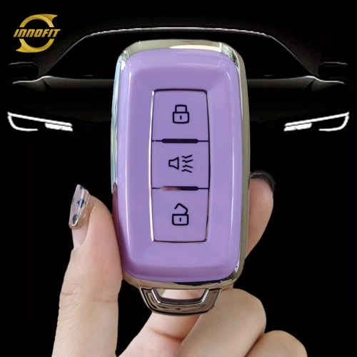 CRH1T1-Purple-Silver Plating- Car Key Cover For Chery
