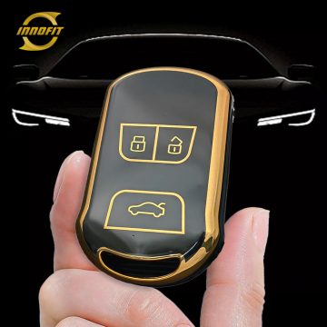CRI1T1-Black-Gold Plating- Car Key Cover For Chery