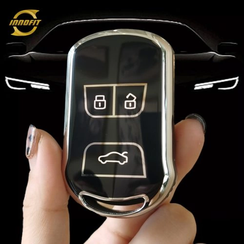 CRI1T1-Black-Silver Plating- Car Key Cover For Chery