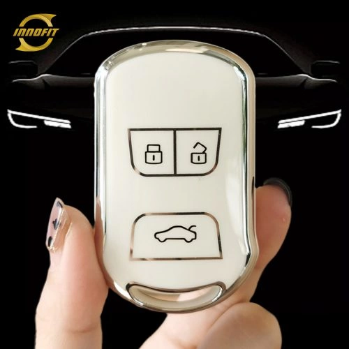CRI1T1-White-Silver Plating- Car Key Cover For Chery