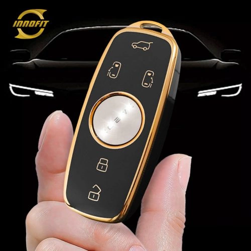 ROD1T1-Black-Gold Plating- Car Key Cover For Roewe Morris Garages