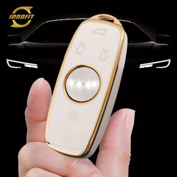 ROD1T1-White-Gold Plating- Car Key Cover For Roewe Morris Garages