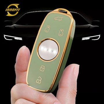 ROD1T1-Yeşil-Altın Kaplama- Roewe Morris Garajları İçin Araba Anahtar Kapağı