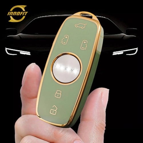ROD1T1-Green-Gold Plating- Car Key Cover For Roewe Morris Garages