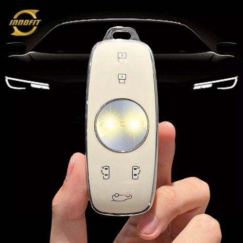 ROD1T1-White-Silver Plating- Car Key Cover For Roewe Morris Garages