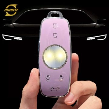 ROD1T1-Purple-Silver Plating- Car Key Cover For Roewe Morris Garages