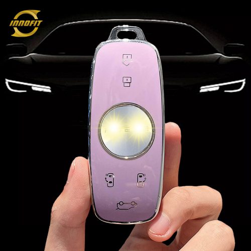 ROD1T1-Purple-Silver Plating- Car Key Cover For Roewe Morris Garages