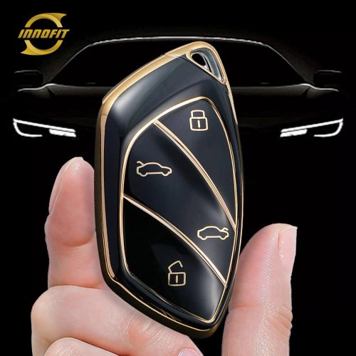 MRD1T1-Black-Gold Plating- Car Key Cover For Morris Garages