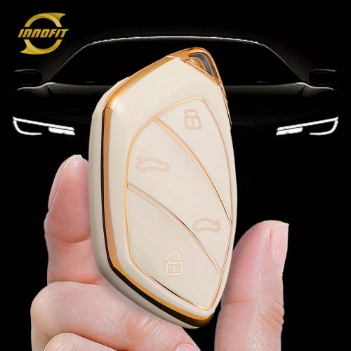 MRD1T1-White-Gold Plating- Car Key Cover For Morris Garages