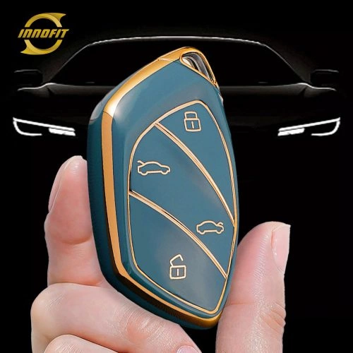 MRD1T1-Granny Grey-Gold Plating- Car Key Cover For Morris Garages