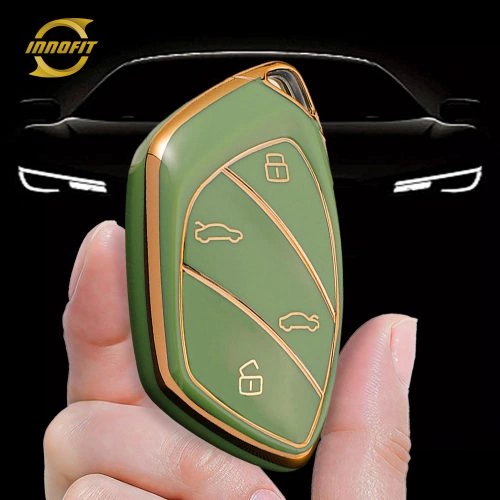 MRD1T1-Green-Gold Plating- Car Key Cover For Morris Garages