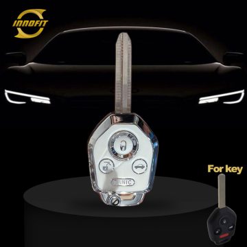 SBC2T1-White-Silver Plating- Car Key Cover For Subaru