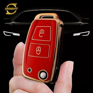 VEB1T1-Red-Gold Plating- Car Key Cover For Venucia