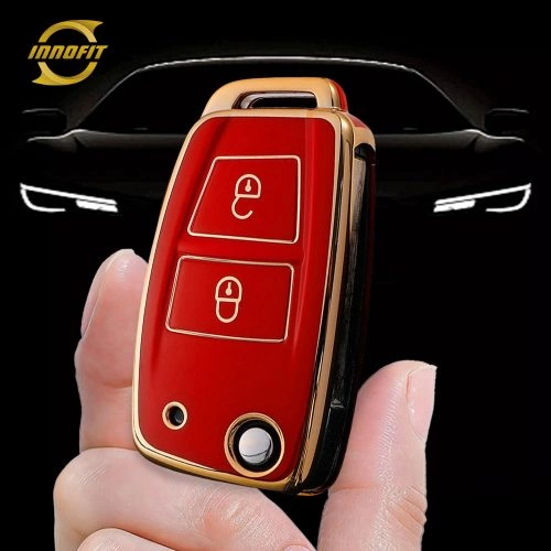 VEB1T1-Red-Gold Plating- Car Key Cover For Venucia