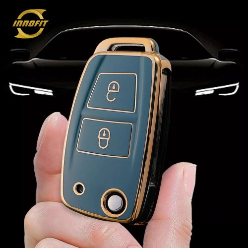 VEB1T1-Granny Grey-Gold Plating- Car Key Cover For Venucia