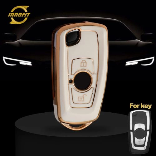 VEC1T1-White-Gold Plating- Car Key Cover For Venucia