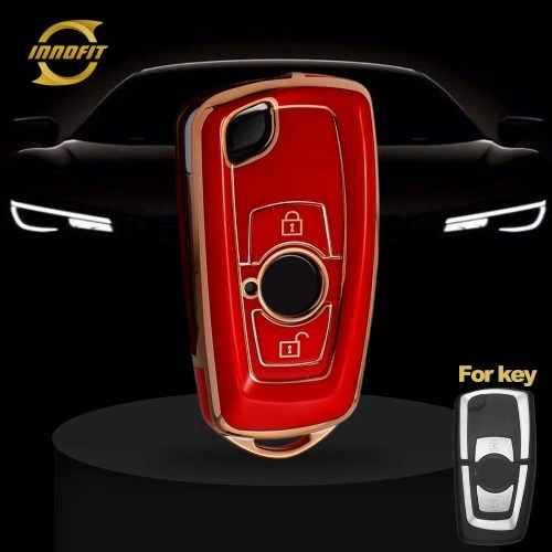 VEC1T1-Red-Gold Plating- Car Key Cover For Venucia