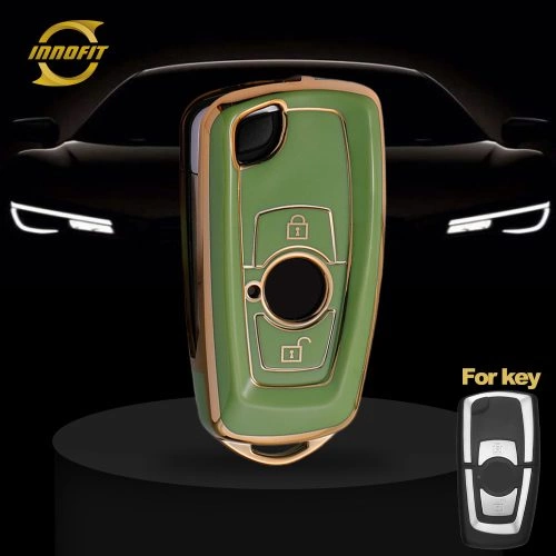 VEC1T1-Green-Gold Plating- Car Key Cover For Venucia