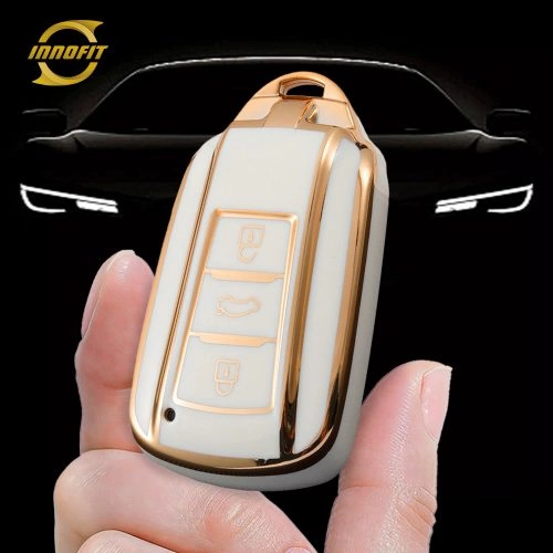 VED1T1-White-Gold Plating- Car Key Cover For Venucia