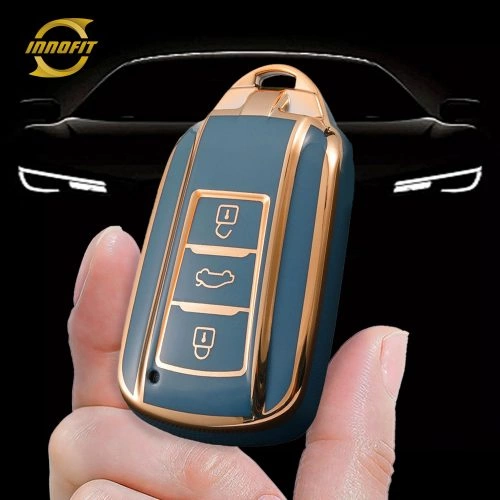 VED1T1-Granny Grey-Gold Plating- Car Key Cover For Venucia
